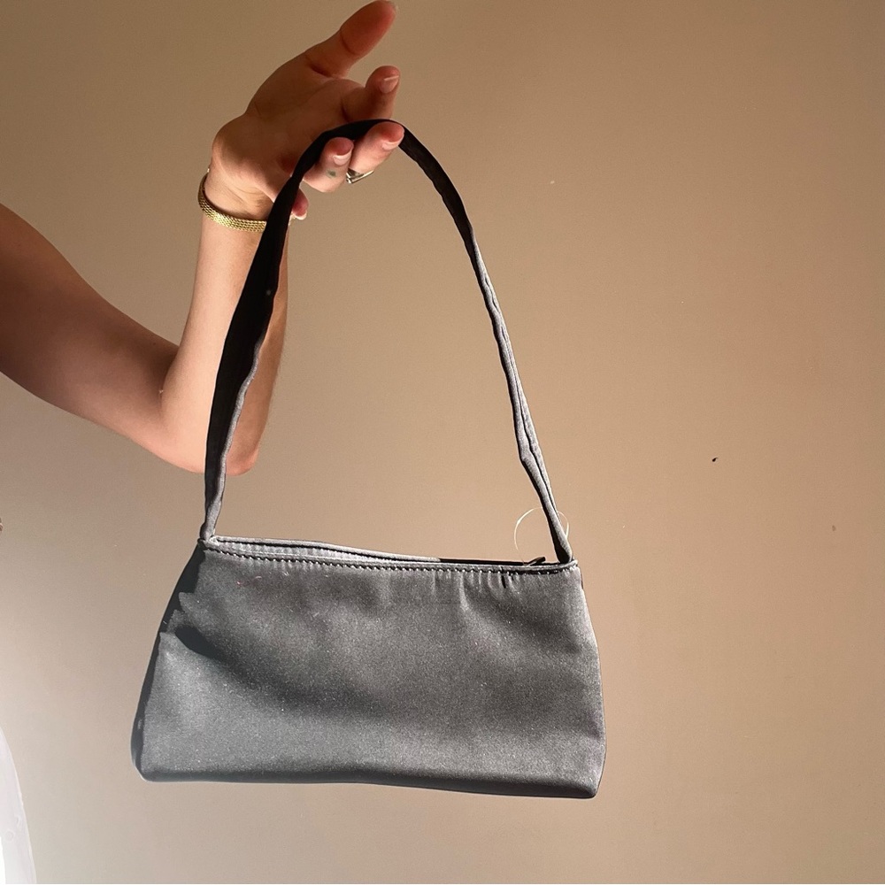 Mini black nylon shoulder bag